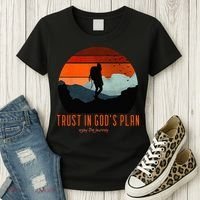 Cute Faith Based Trust God's Plan. Enjoy The Journey. Women's T-Shirt thumb 3