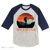 Cute Faith Based Trust God's Plan. Enjoy The Journey. Kids Colorblock Raglan Jersey thumb 0