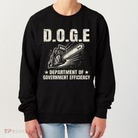 Chainsaw For Bureaucracy Funny D.O.G.E Doge Usa Flag Women's Sweatshirt thumb 0