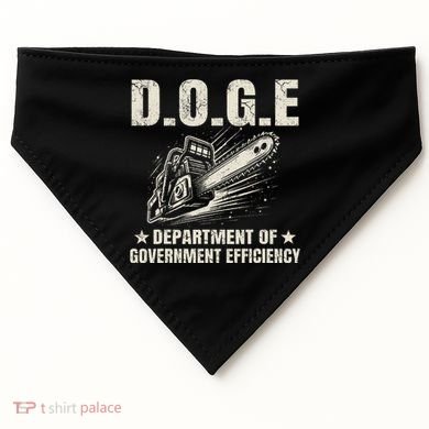 Chainsaw For Bureaucracy Funny D.O.G.E Doge Usa Flag USA-Made Doggie Bandana