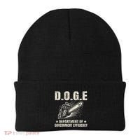 Chainsaw For Bureaucracy Funny D.O.G.E Doge Usa Flag Beanie thumb 0