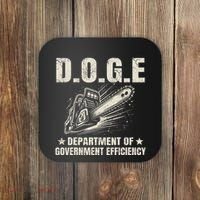 Chainsaw For Bureaucracy Funny D.O.G.E Doge Usa Flag Coaster thumb 0