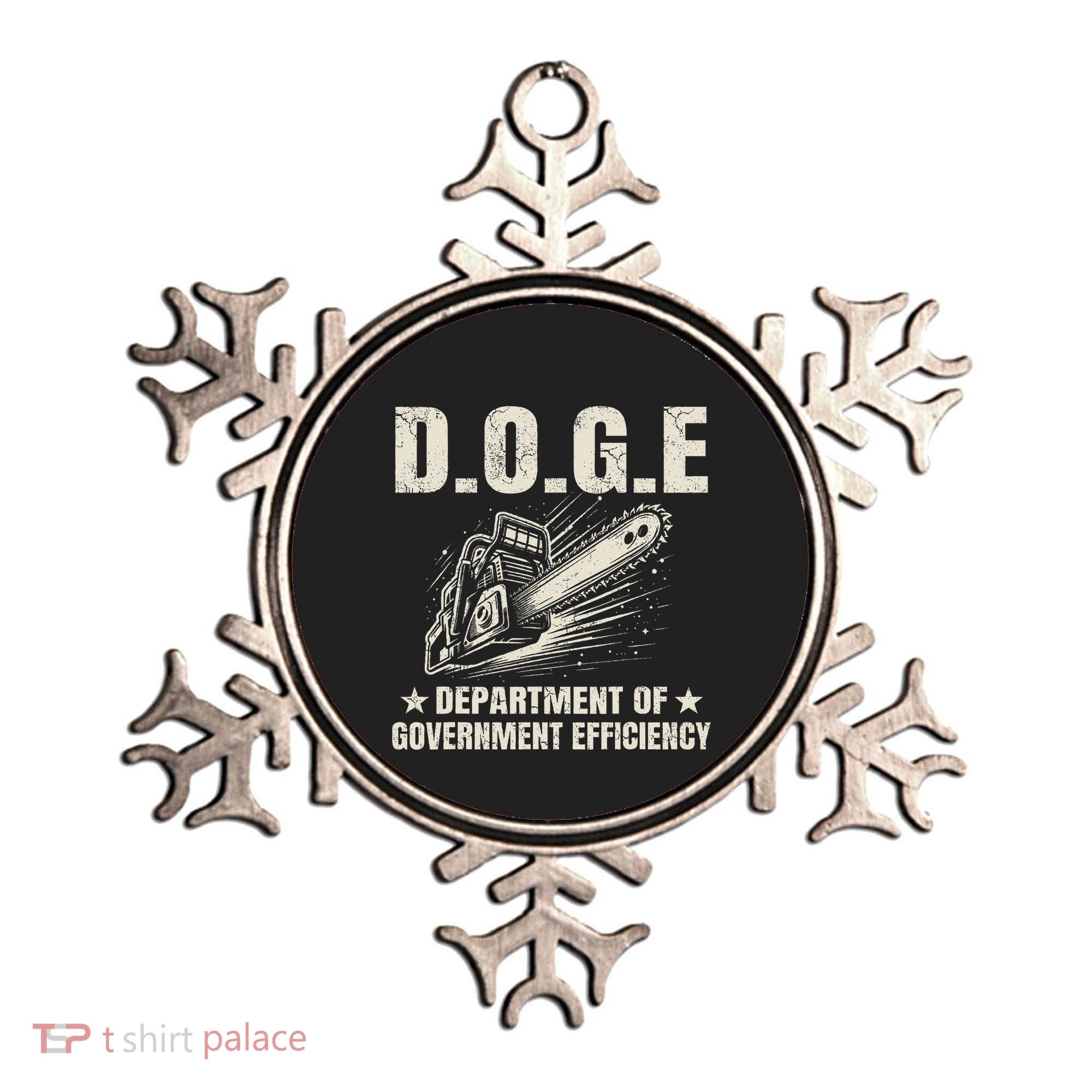 Chainsaw For Bureaucracy Funny D.O.G.E Doge Usa Flag Ornament