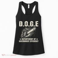 Chainsaw For Bureaucracy Funny D.O.G.E Doge Usa Flag Women's Tank Top thumb 0