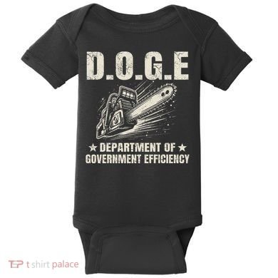 Chainsaw For Bureaucracy Funny D.O.G.E Doge Usa Flag Baby Bodysuit