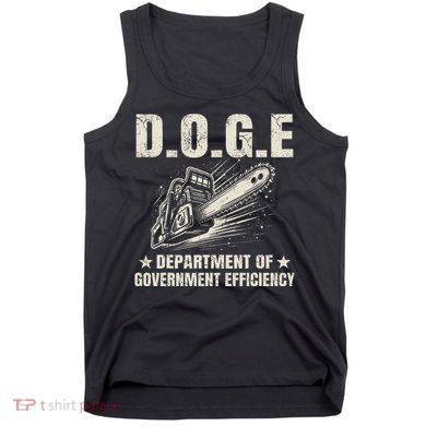 Chainsaw For Bureaucracy Funny D.O.G.E Doge Usa Flag Tank Top