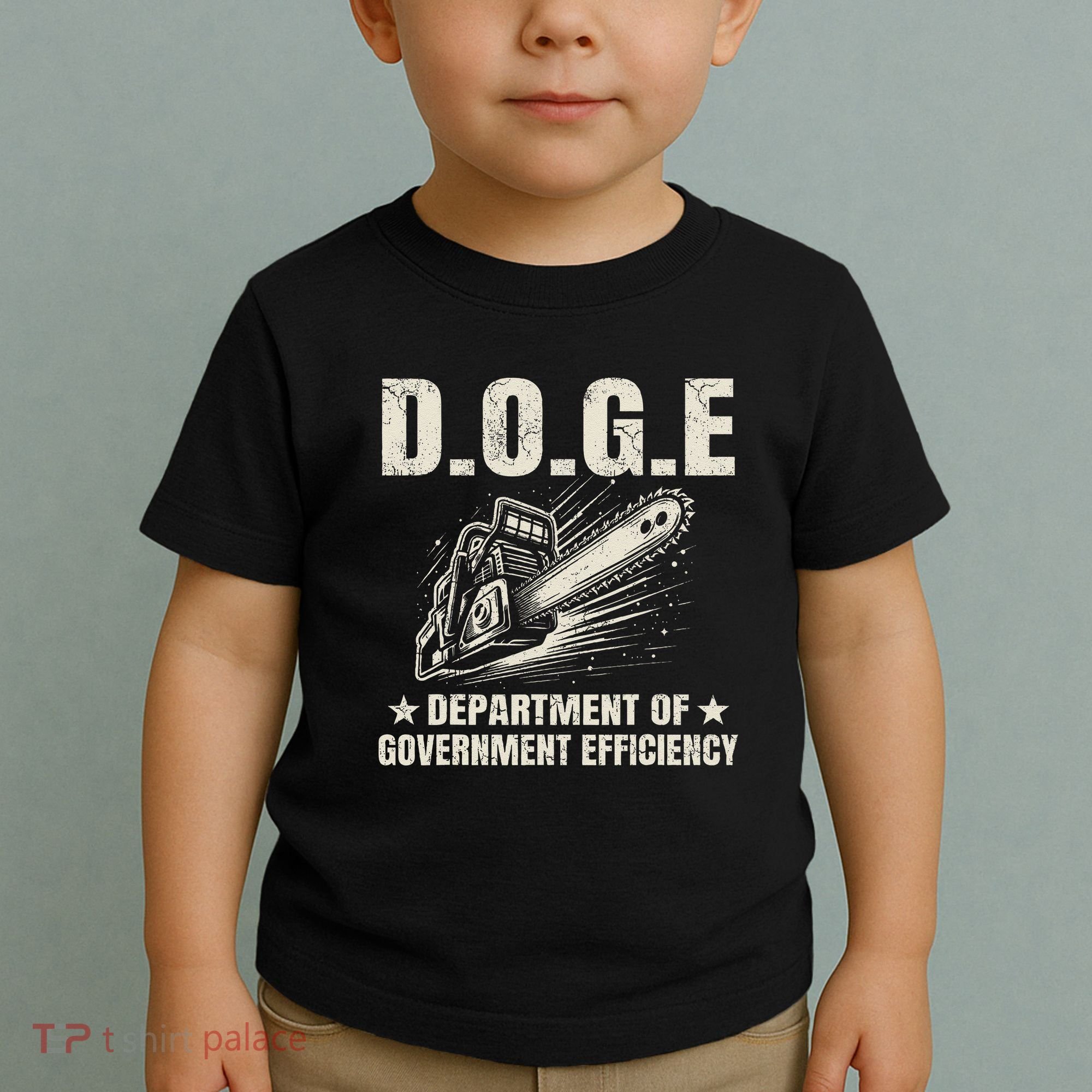Chainsaw For Bureaucracy Funny D.O.G.E Doge Usa Flag Toddler T-Shirt