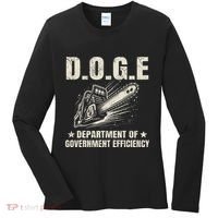 Chainsaw For Bureaucracy Funny D.O.G.E Doge Usa Flag Women's Long Sleeve Shirt thumb 0