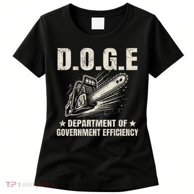 Chainsaw For Bureaucracy Funny D.O.G.E Doge Usa Flag Women's T-Shirt