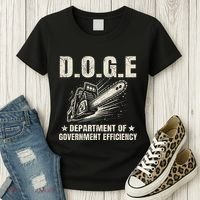 Chainsaw For Bureaucracy Funny D.O.G.E Doge Usa Flag Women's T-Shirt thumb 3