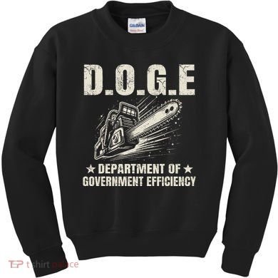 Chainsaw For Bureaucracy Funny D.O.G.E Doge Usa Flag Kids Sweatshirt