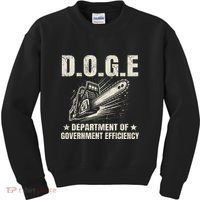 Chainsaw For Bureaucracy Funny D.O.G.E Doge Usa Flag Kids Sweatshirt thumb 0
