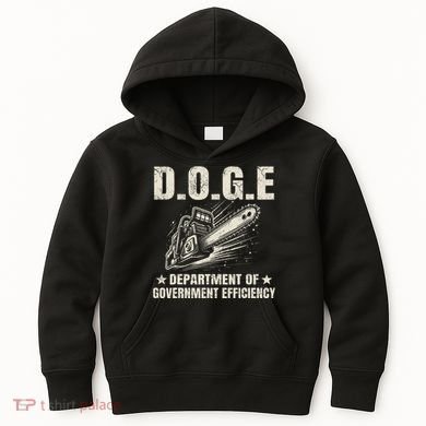 Chainsaw For Bureaucracy Funny D.O.G.E Doge Usa Flag Kids Hoodie