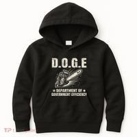 Chainsaw For Bureaucracy Funny D.O.G.E Doge Usa Flag Kids Hoodie thumb 0
