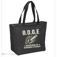 Chainsaw For Bureaucracy Funny D.O.G.E Doge Usa Flag Tote Bag thumb 2