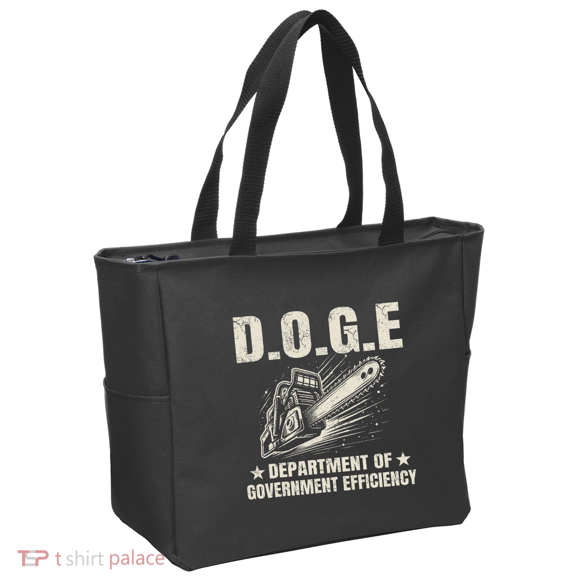 Chainsaw For Bureaucracy Funny D.O.G.E Doge Usa Flag Tote Bag