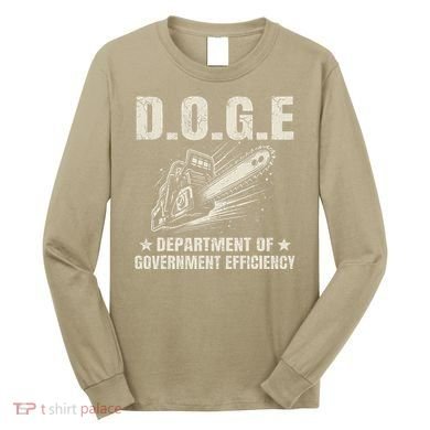 Chainsaw For Bureaucracy Funny D.O.G.E Doge Usa Flag Long Sleeve Shirt
