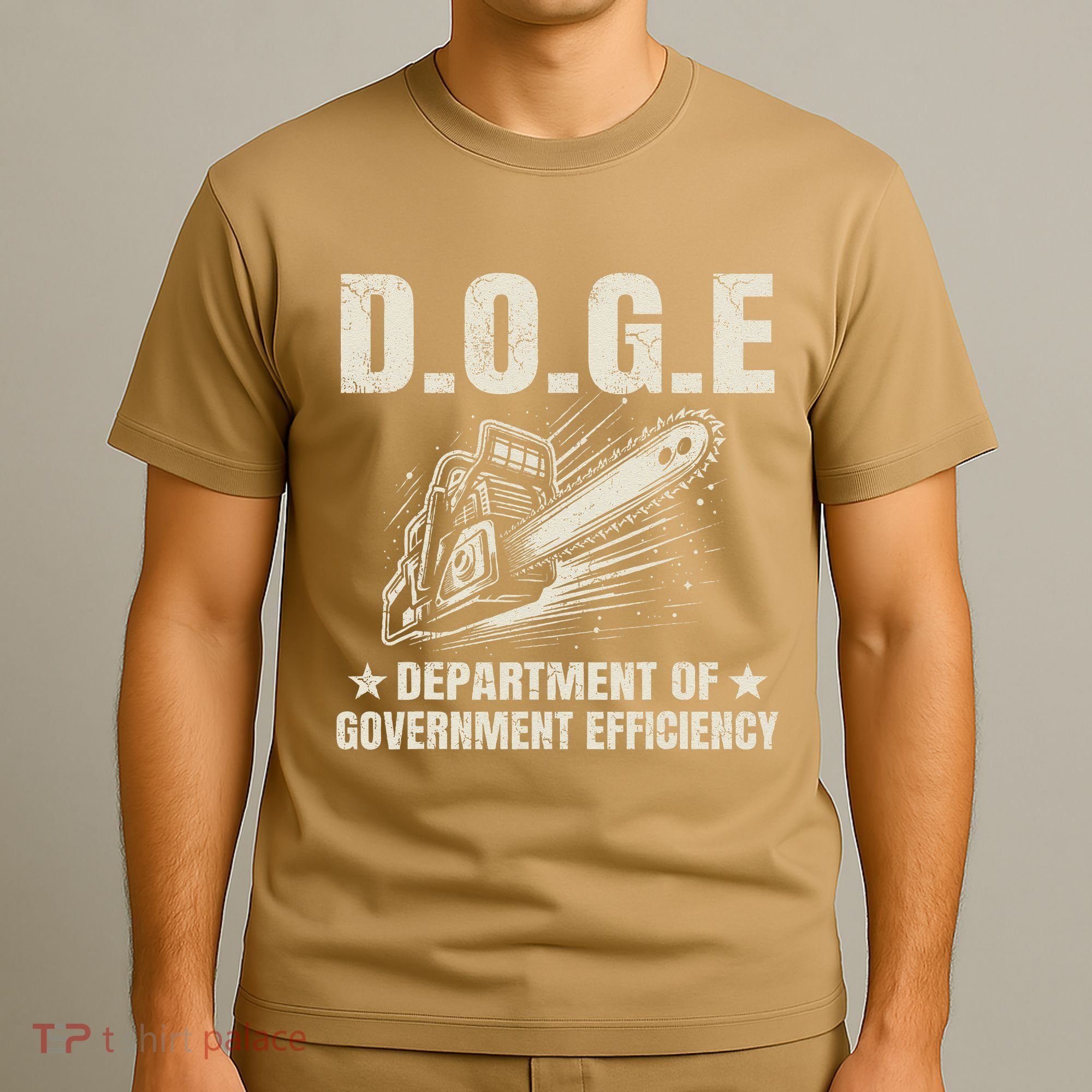 Chainsaw For Bureaucracy Funny D.O.G.E Doge Usa Flag T-Shirt