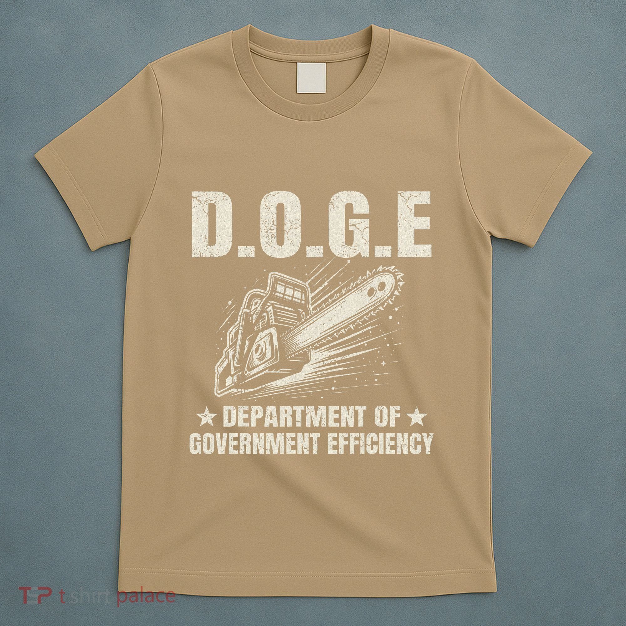 Chainsaw For Bureaucracy Funny D.O.G.E Doge Usa Flag T-Shirt