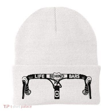 Cyclist Funny Biker Life Behind Bars Triathlon Bicycle Rider Beanie