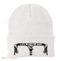 Cyclist Funny Biker Life Behind Bars Triathlon Bicycle Rider Beanie thumb 0