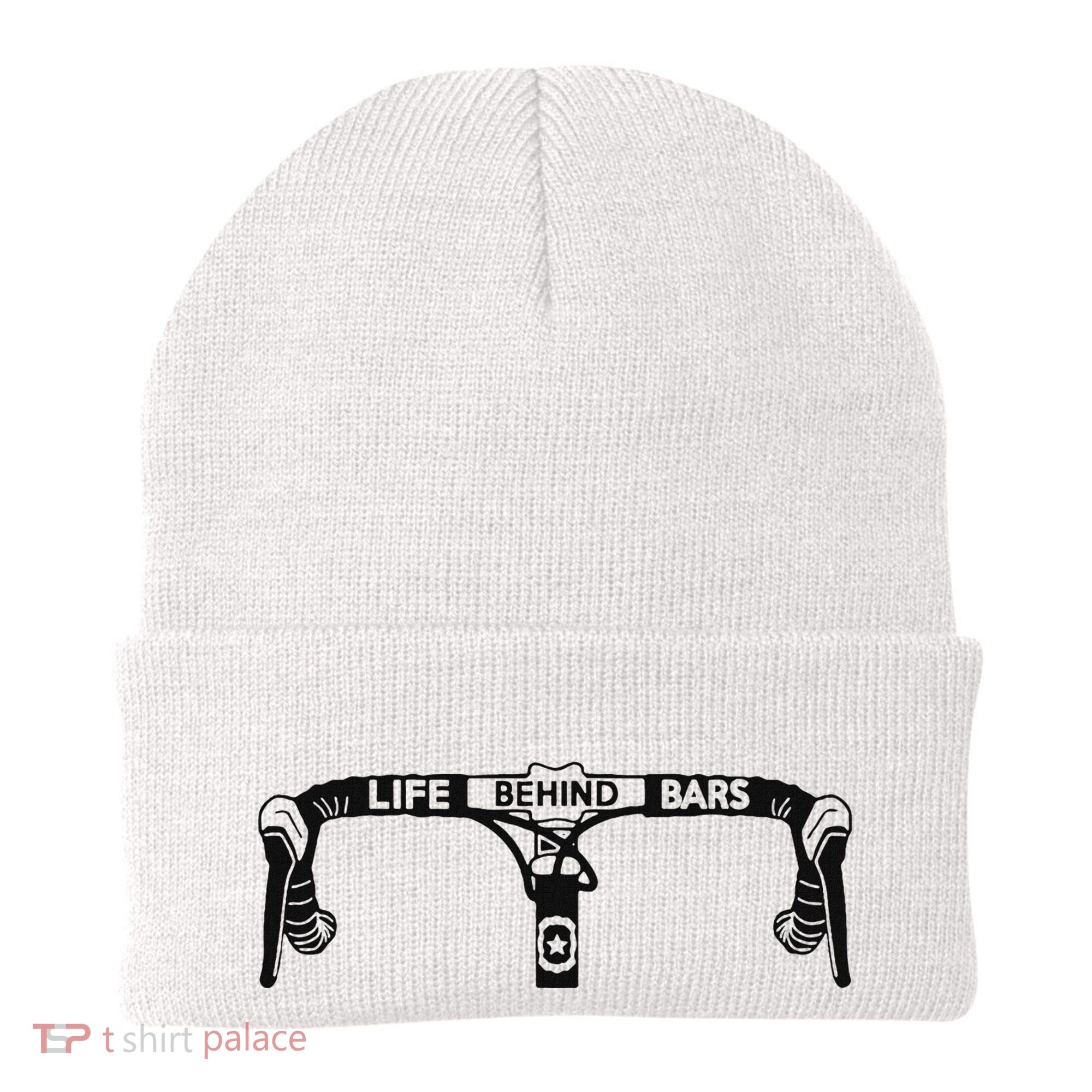 Cyclist Funny Biker Life Behind Bars Triathlon Bicycle Rider Beanie