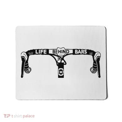 Cyclist Funny Biker Life Behind Bars Triathlon Bicycle Rider Mousepad