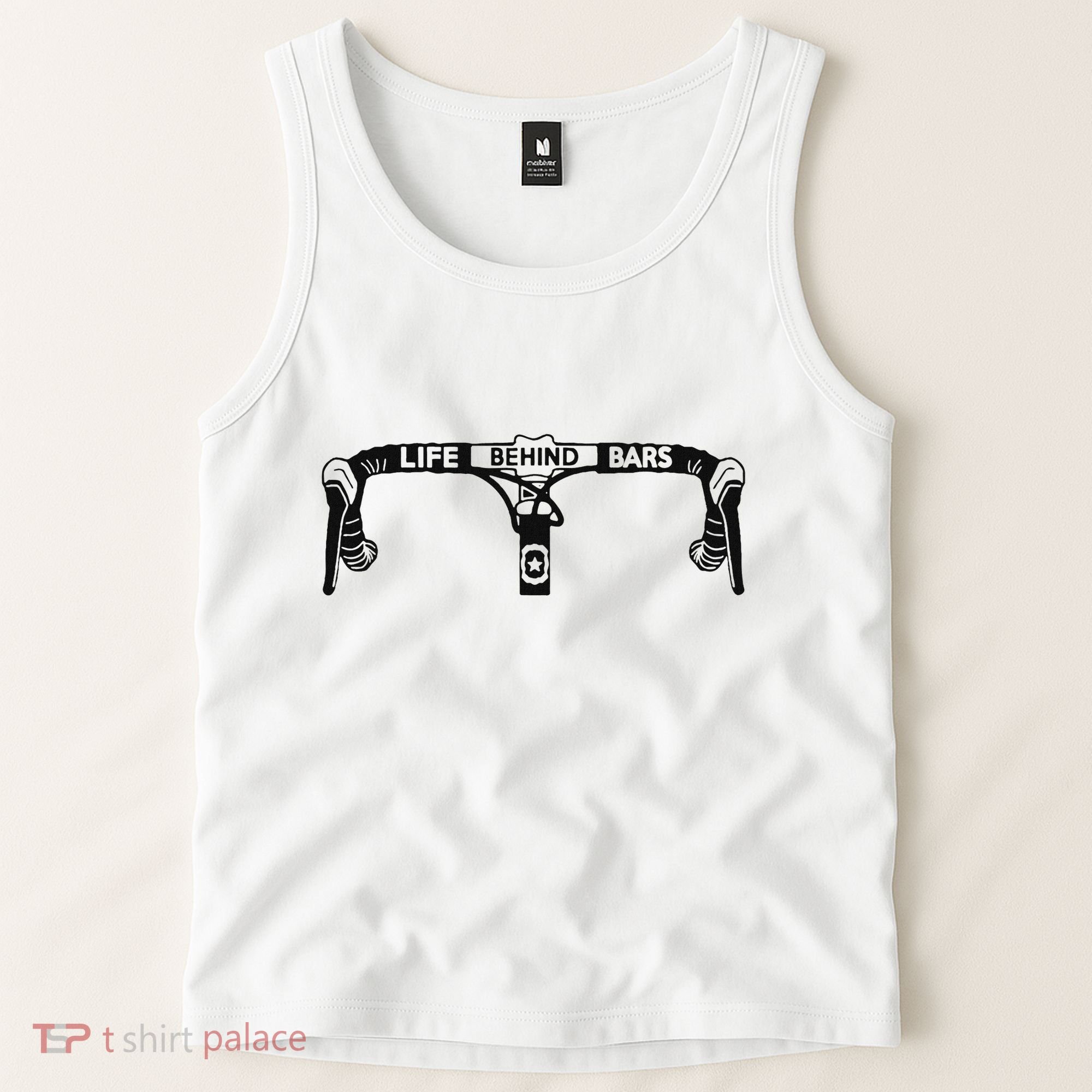 Cyclist Funny Biker Life Behind Bars Triathlon Bicycle Rider Tank Top