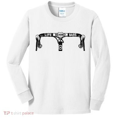 Cyclist Funny Biker Life Behind Bars Triathlon Bicycle Rider Kids Long Sleeve Shirt