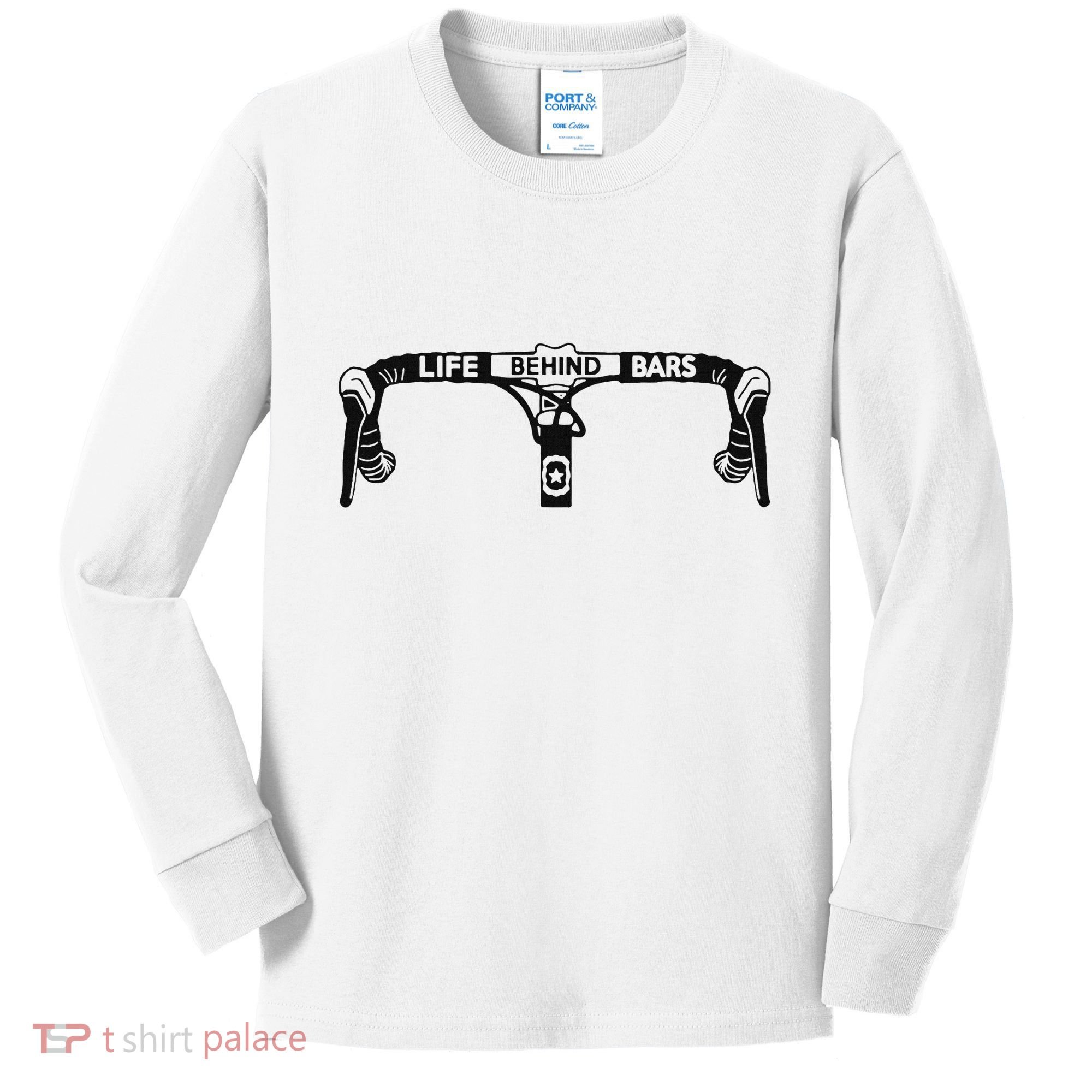 Cyclist Funny Biker Life Behind Bars Triathlon Bicycle Rider Kids Long Sleeve Shirt