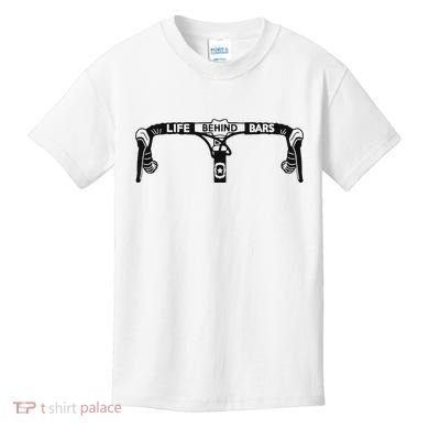 Cyclist Funny Biker Life Behind Bars Triathlon Bicycle Rider Kids T-Shirt