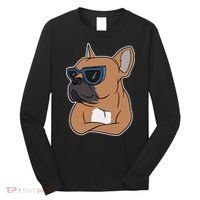 Cool French Bulldog Sunglasses Long Sleeve Shirt thumb 0