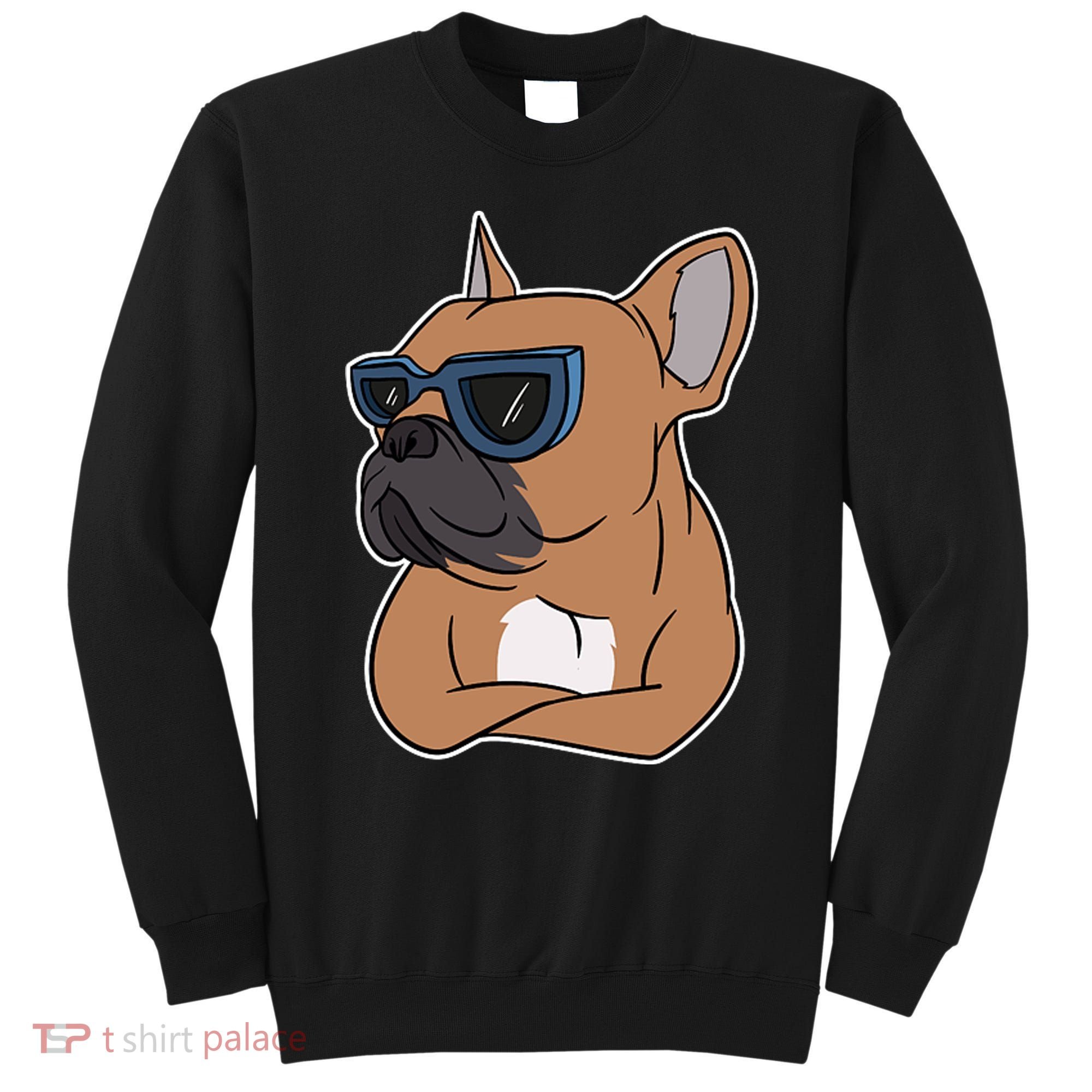 Cool French Bulldog Sunglasses Sweatshirt
