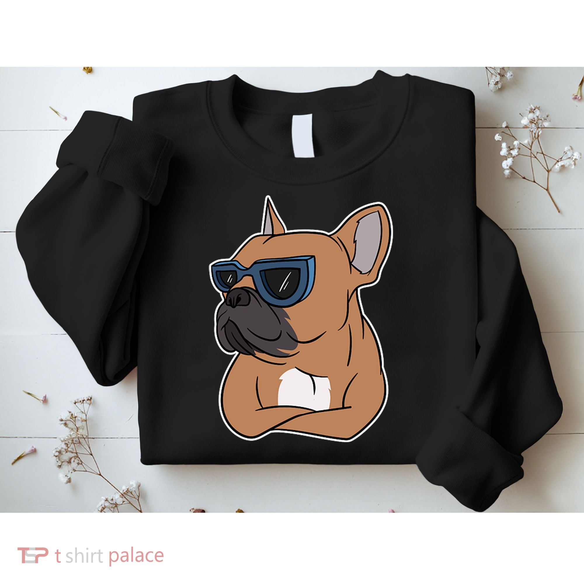 Cool French Bulldog Sunglasses Sweatshirt