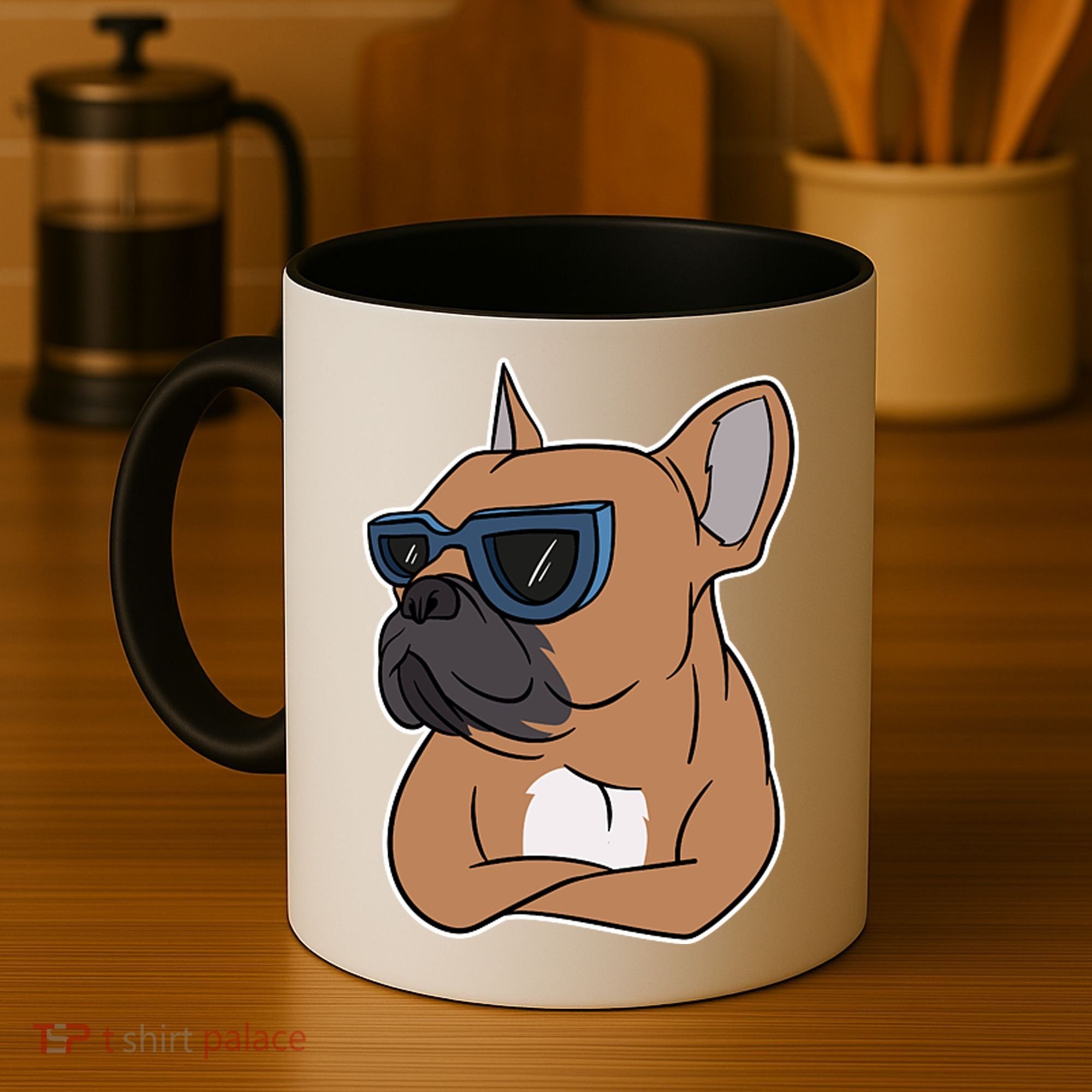 Cool French Bulldog Sunglasses Coffee Mug