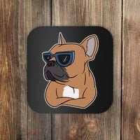 Cool French Bulldog Sunglasses Coaster thumb 0