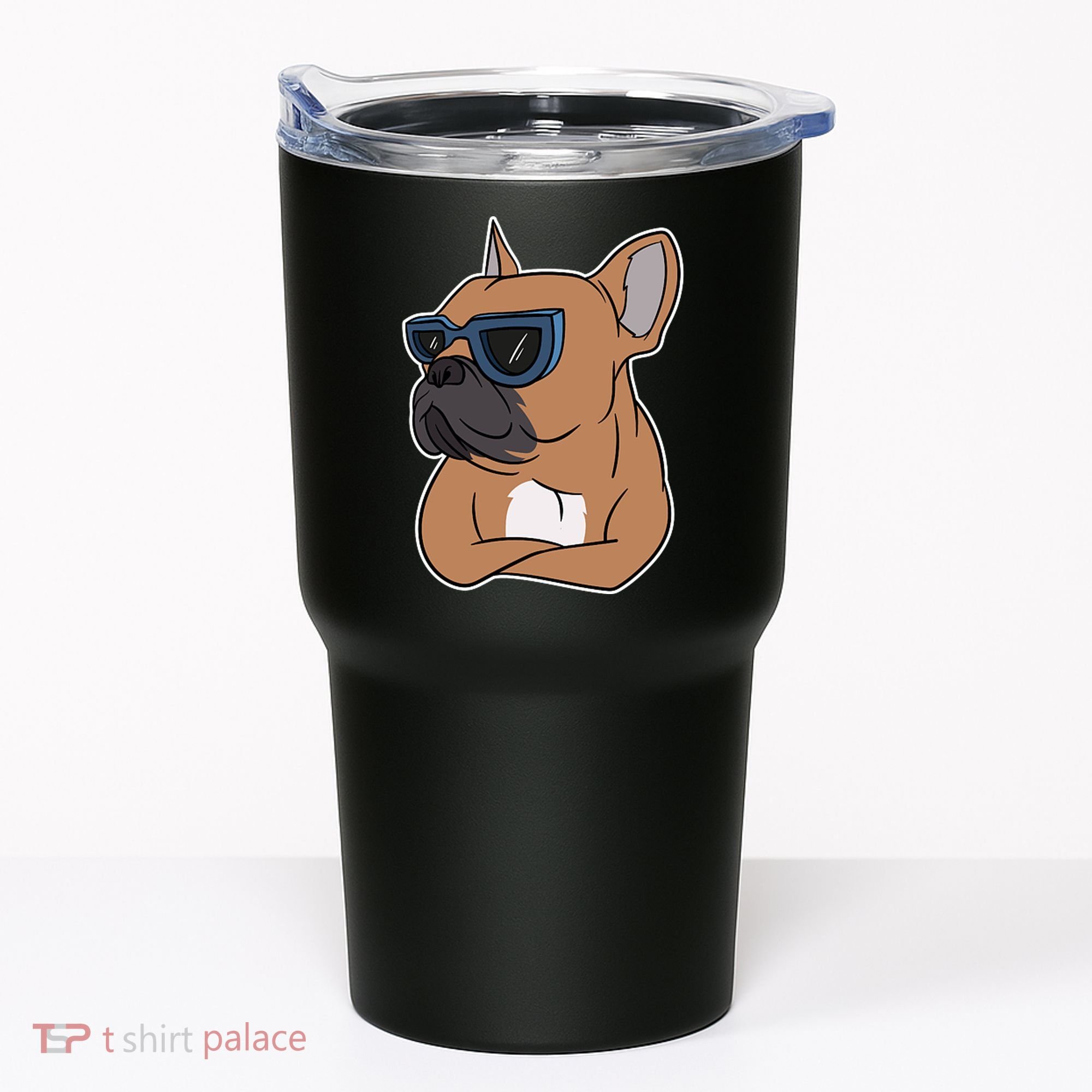 Cool French Bulldog Sunglasses Tumbler
