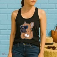 Cool French Bulldog Sunglasses Women's Tank Top thumb 2