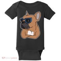 Cool French Bulldog Sunglasses Baby Bodysuit thumb 0