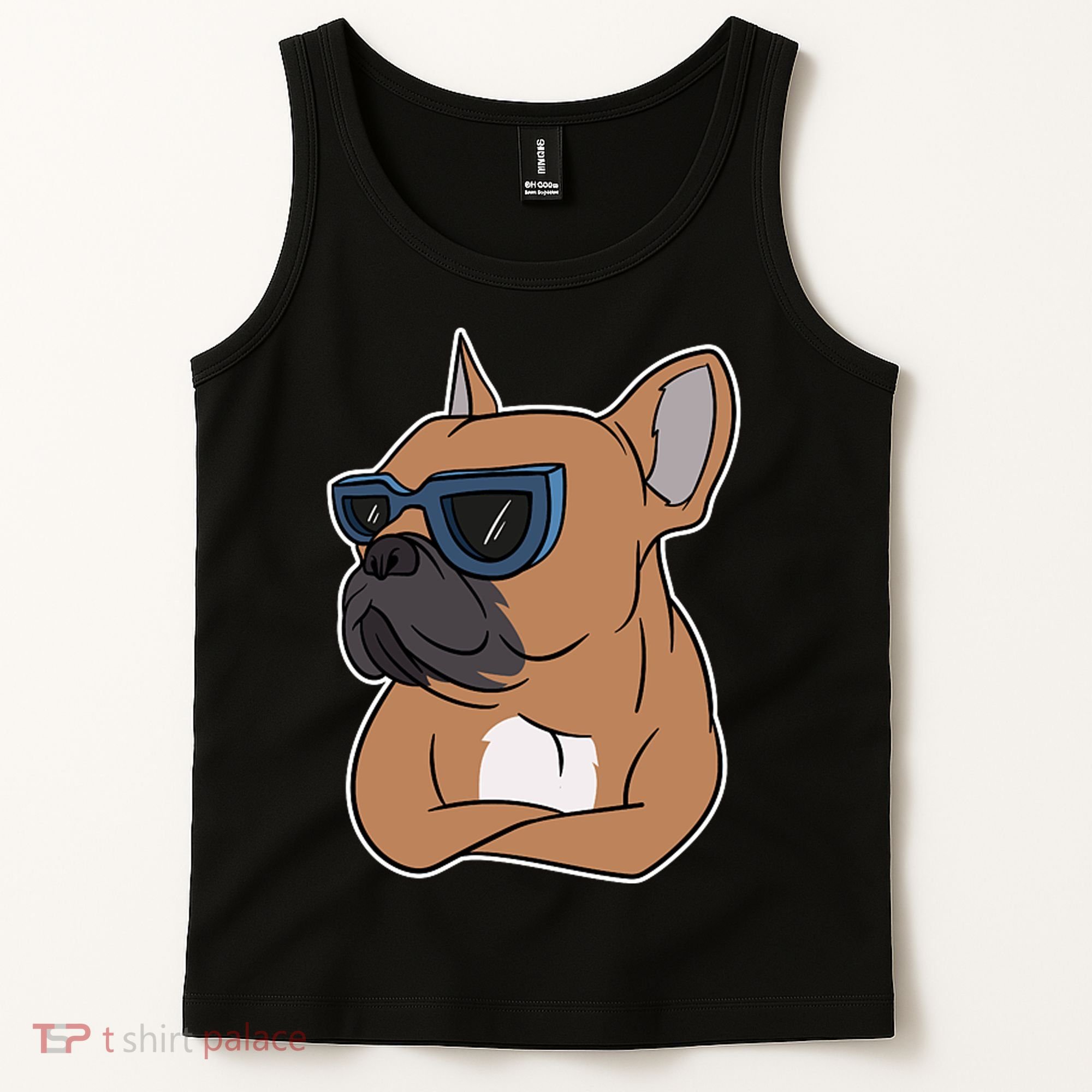 Cool French Bulldog Sunglasses Tank Top