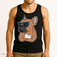 Cool French Bulldog Sunglasses Tank Top thumb 3
