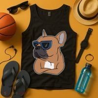 Cool French Bulldog Sunglasses Tank Top thumb 4