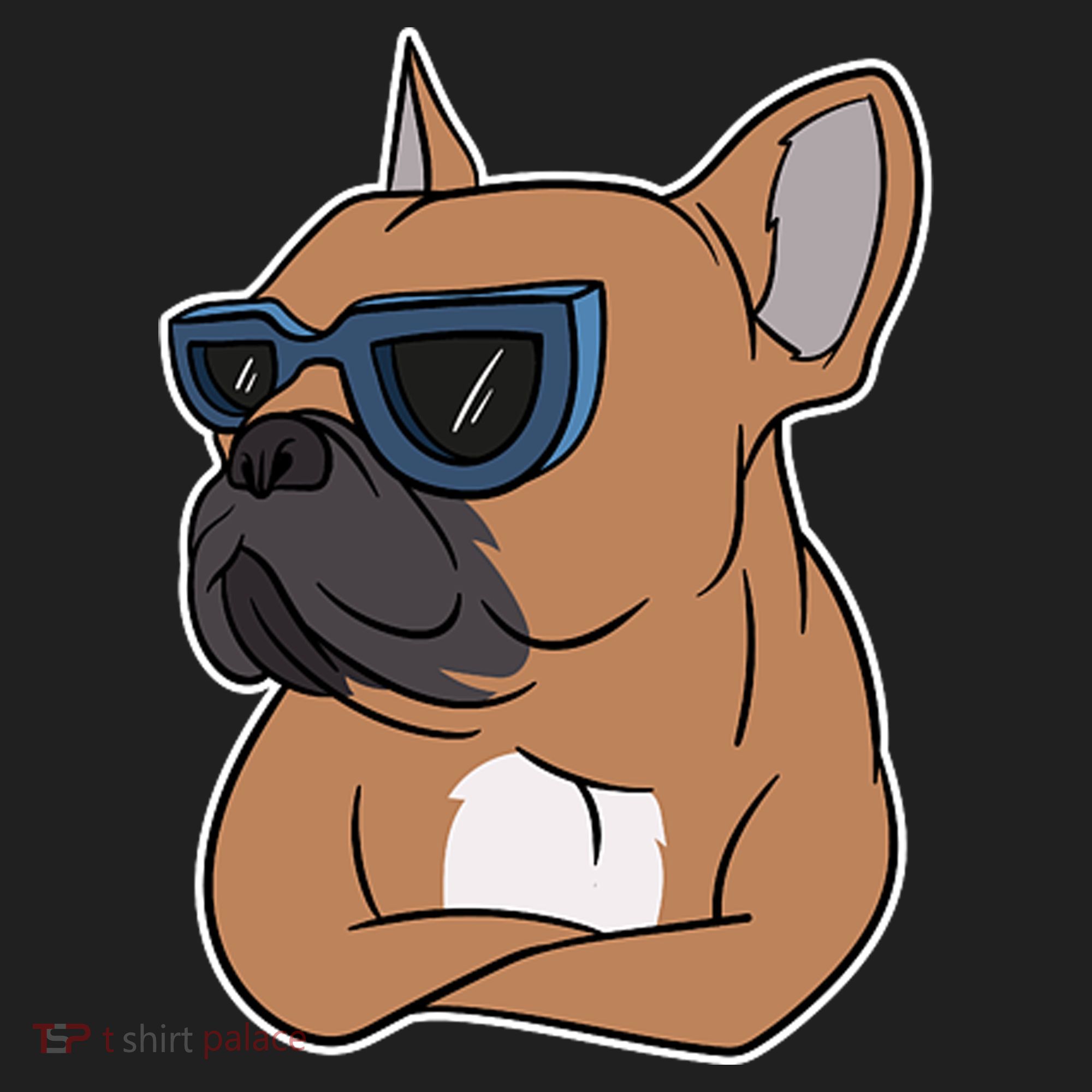 Cool French Bulldog Sunglasses Golf Towel