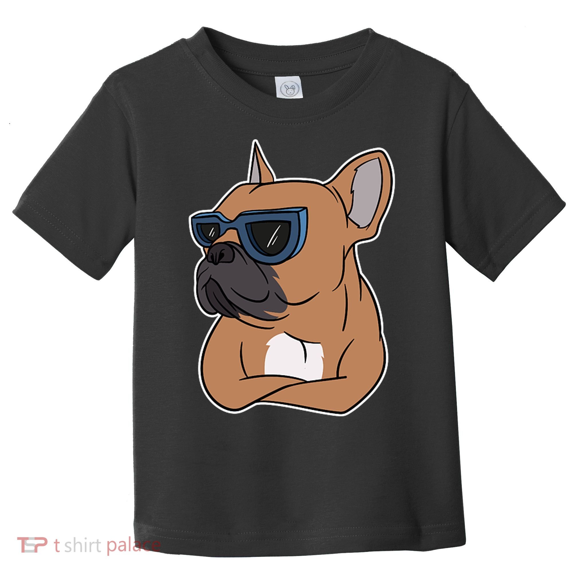Cool French Bulldog Sunglasses Toddler T-Shirt