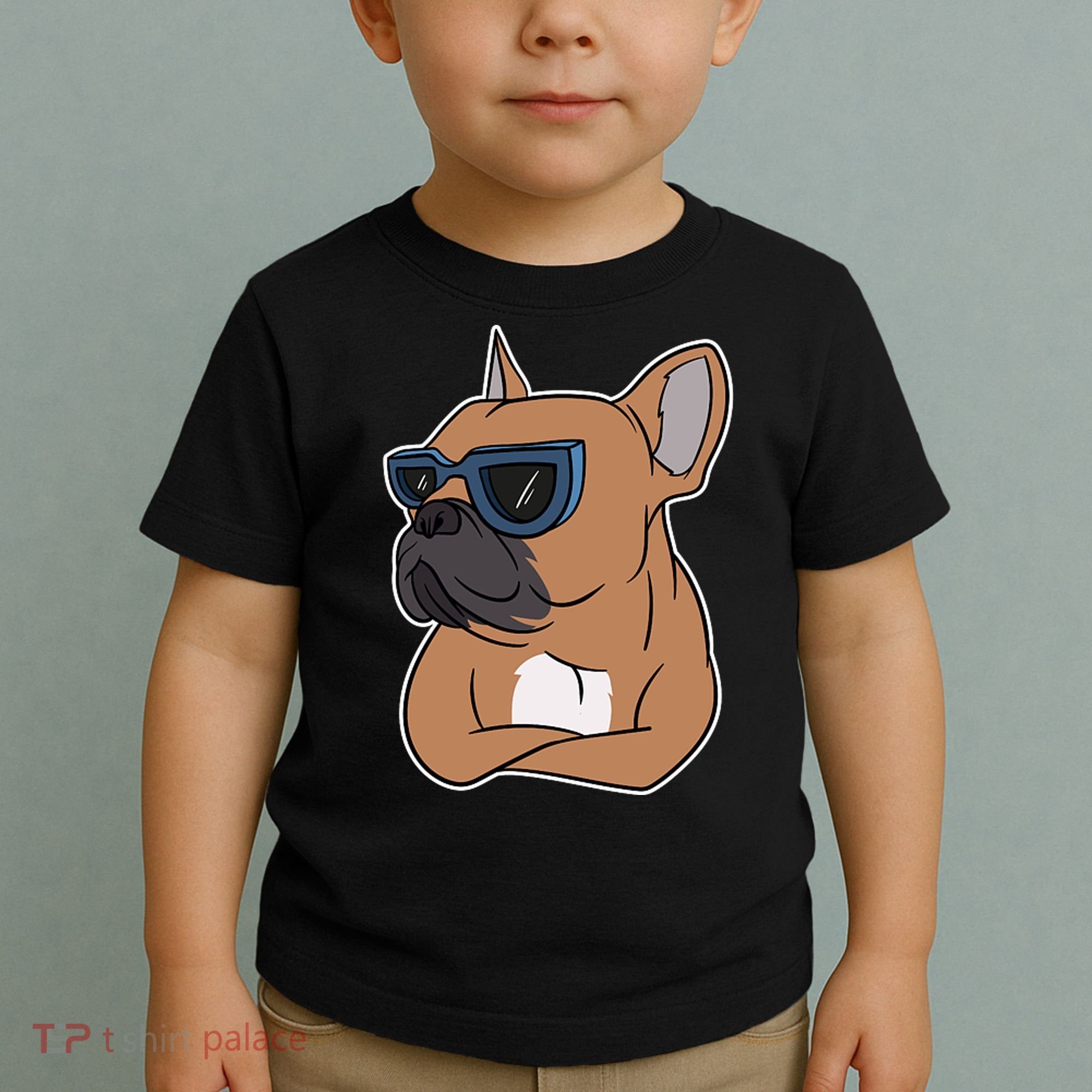 Cool French Bulldog Sunglasses Toddler T-Shirt