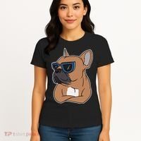 Cool French Bulldog Sunglasses Women's T-Shirt thumb 4