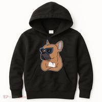 Cool French Bulldog Sunglasses Kids Hoodie thumb 0