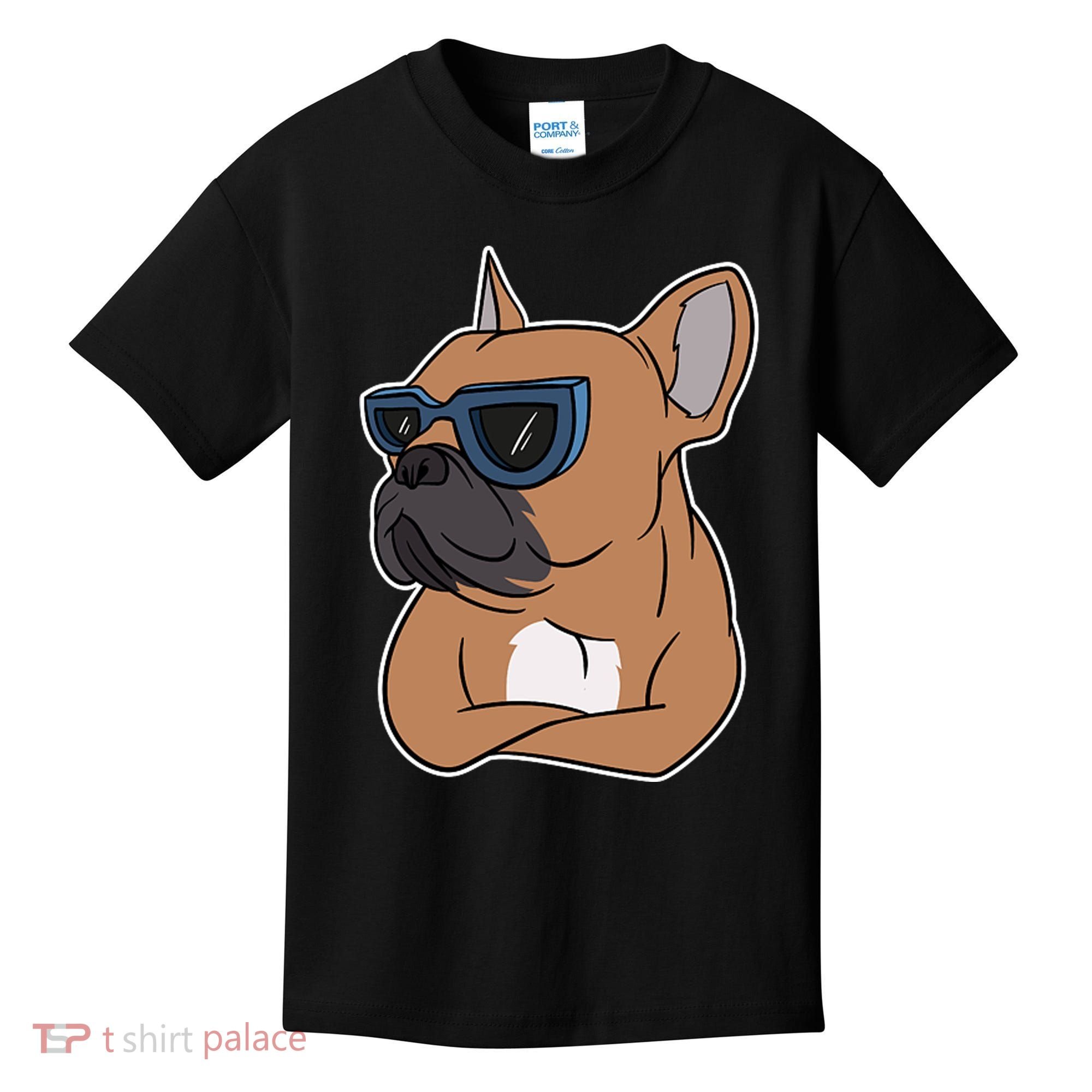 Cool French Bulldog Sunglasses Kids T-Shirt