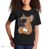Cool French Bulldog Sunglasses Kids T-Shirt thumb 2