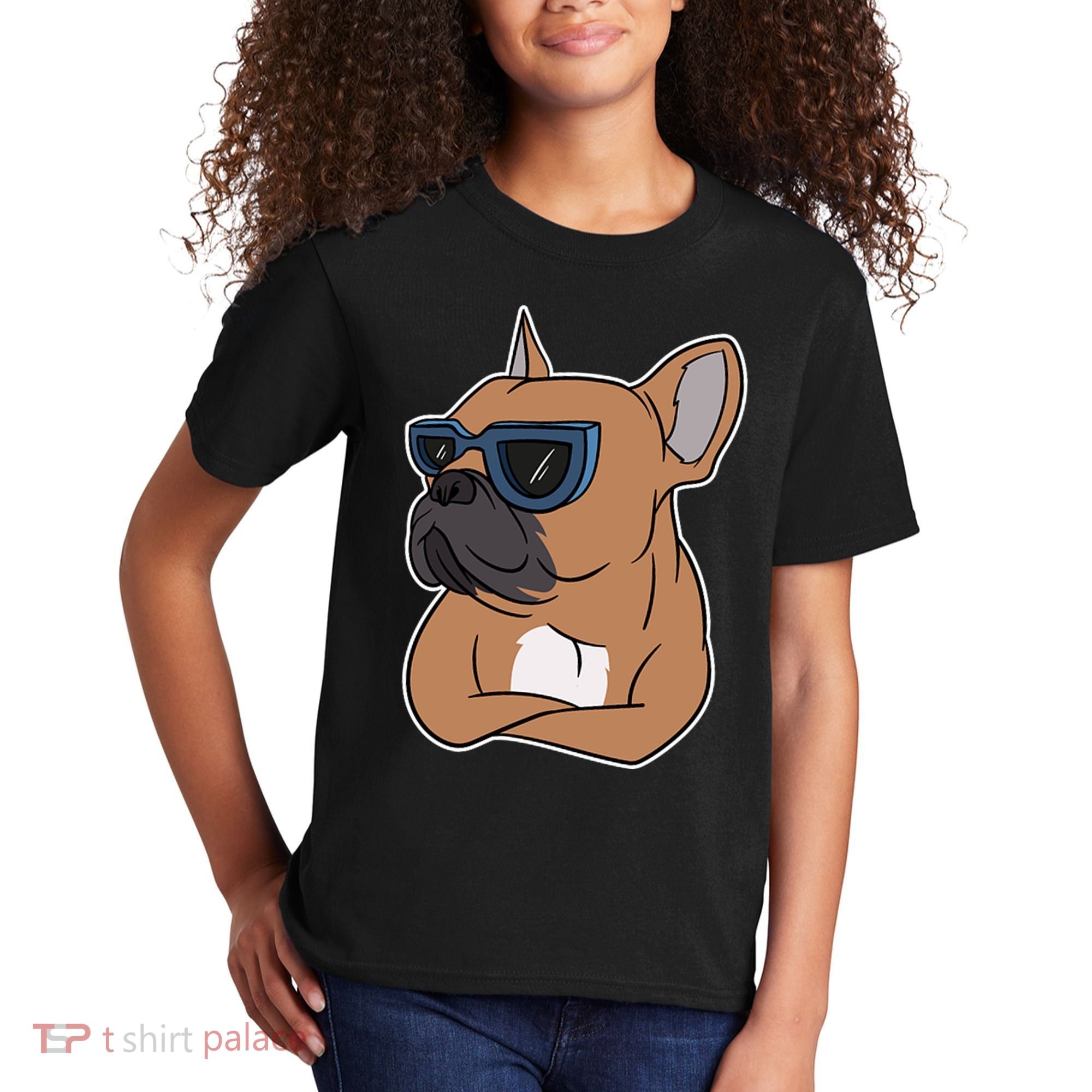 Cool French Bulldog Sunglasses Kids T-Shirt